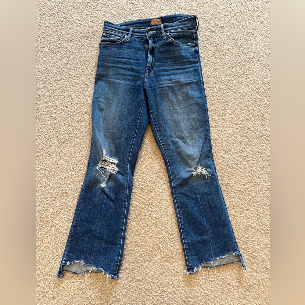 Mother The Insider Crop Step Chew Denim